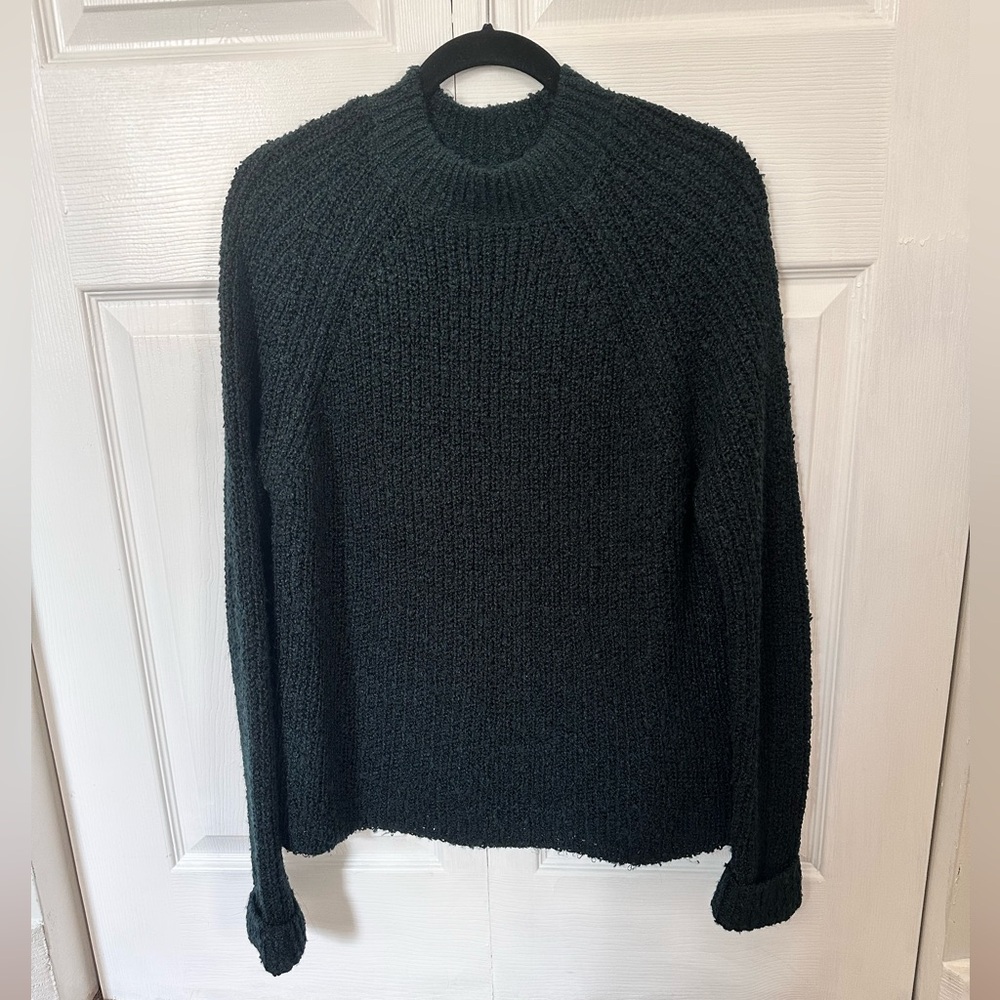 Forever 21 Dark Greenish Blue Ribbed Crewneck Sweater